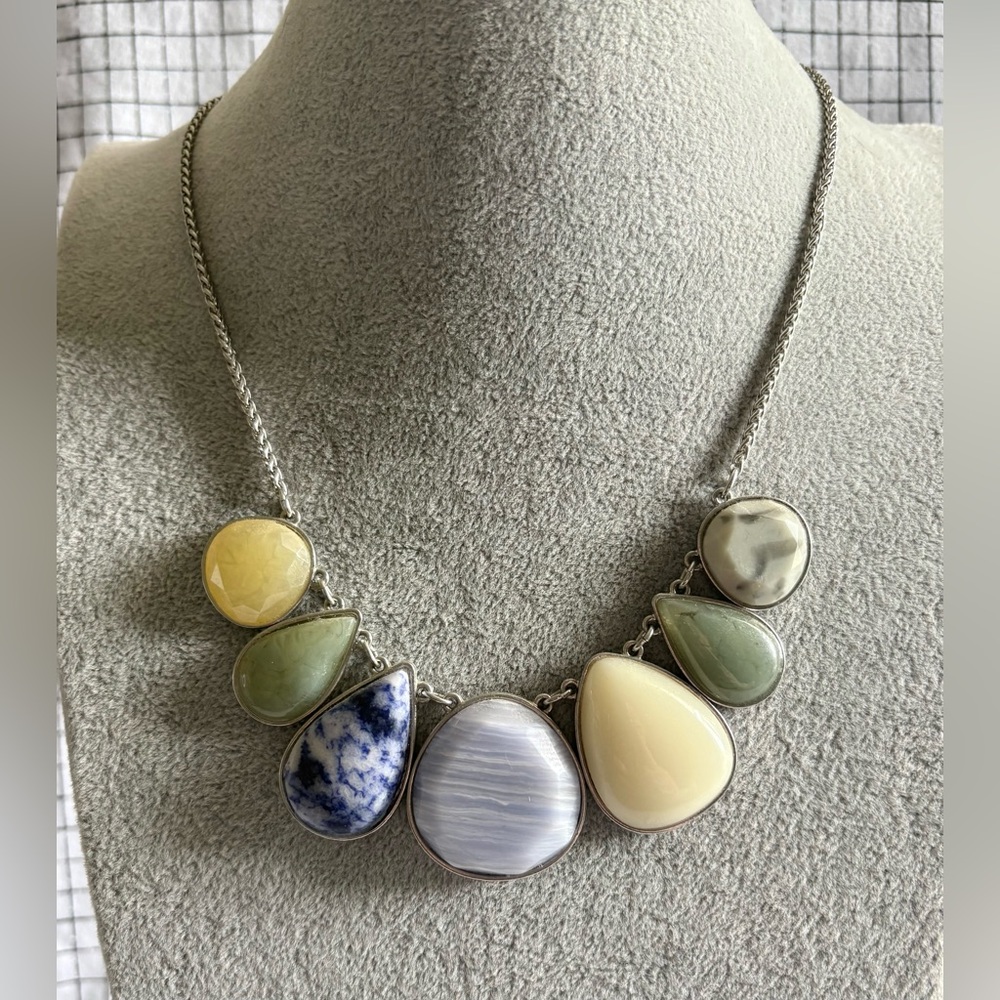 Multi Stone Statement Necklace - image 1
